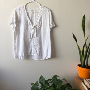 Anthropologie White Tie Top
